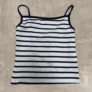 Striped Spaghetti Strap Cropped Tank Top